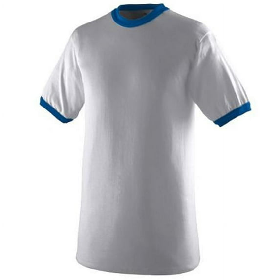 Augusta 711A Youth Ringer T-Shirt, Athletic Heather and Royal, Medium