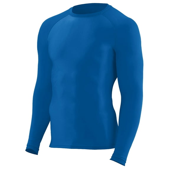Augusta Activewear Hyperform Compression Long Sleeve Shirt, Royal, Medium