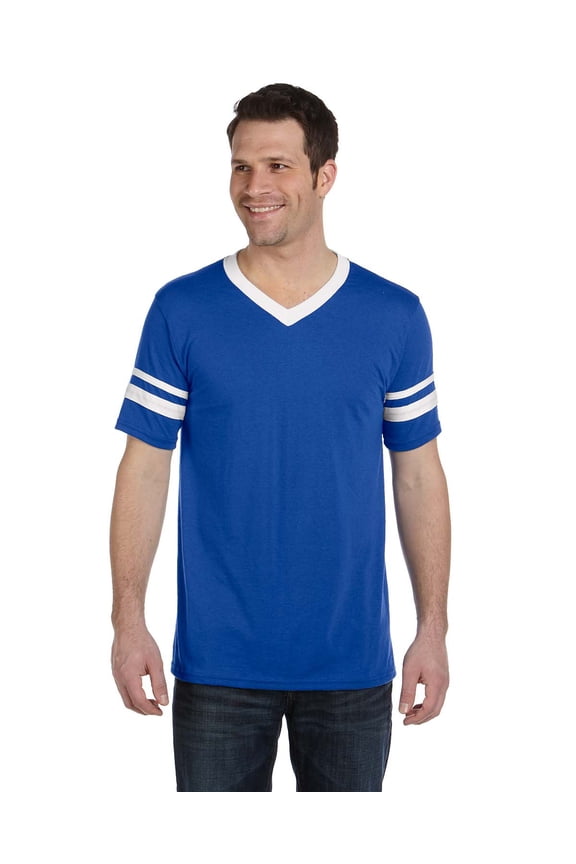 Augusta Adult Striped Sleeve Jersey , 360 , Royal/ White , Large