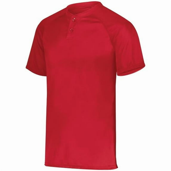 Augusta Attain Wicking Two-Button Baseball Jersey 1565 Red 4Xl