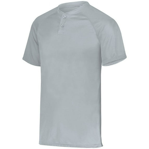 Augusta Attain Wicking Two-Button Baseball Jersey 1565 Silver S