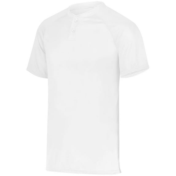 Augusta Attain Wicking Two-Button Baseball Jersey 1565 White 5Xl