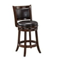 thumbnail image 1 of Boraam Augusta 24in. Swivel Wood Kitchen Counter Stool, Cappuccino Finish and Brown Faux Leather, 1 of 7