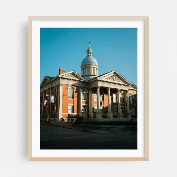 Augusta County Circuit Court, Staunton - Staunton Virginia Photography Architecture City Vintage Oak Framed Wall Art Print 11 x 14 inches