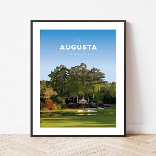Fresh Look at Augusta Georgia Golf Travel Print Poster Gift