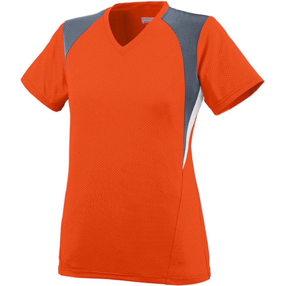 Augusta Girls' Mystic Softball Jersey Orange Graphite White Medium
