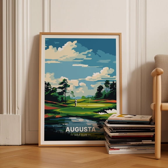 Augusta Golf Course Unique Sport Wall Art 2, Unframed Canvas 8x10in