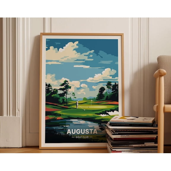 Augusta Golf Course Wall Art Print, Unframed Paper Poster 16x20in