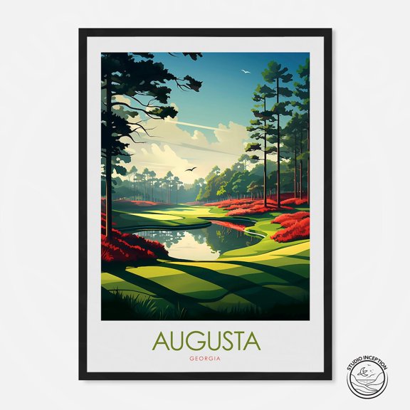 Augusta Golf Print Augusta Masters Golf Course Prints Georgia Travel Print Golf Gifts Golfing Art