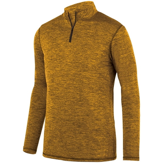 Augusta Intensify Black Heather 1/4 Zip Pullover 2955 Gold M