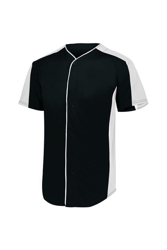 Augusta L Full-Button Baseball Jersey Black/White 1655