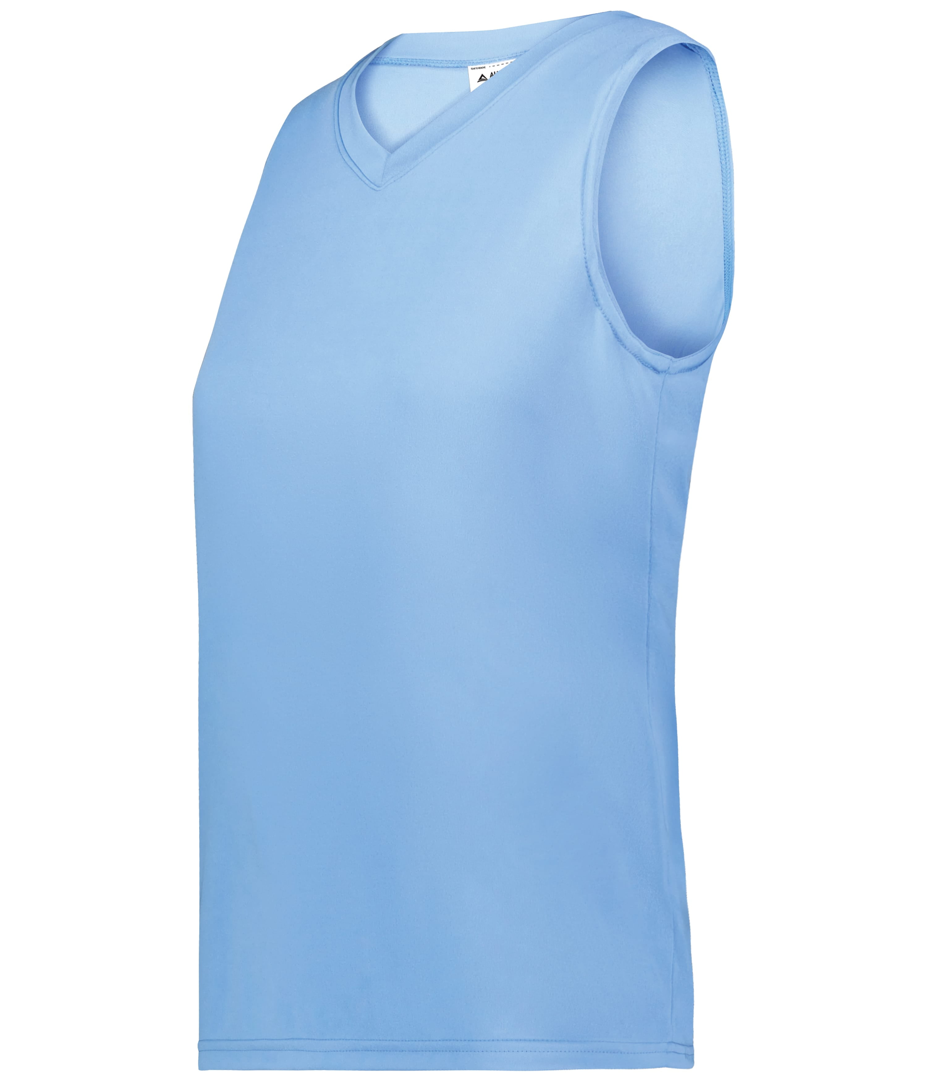 Augusta L Girls Attain Wicking Sleeveless Jersey Columbia Blue 4795