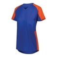 thumbnail image 1 of Augusta L Girls Cutter Jersey Royal/Orange 1523, 1 of 2