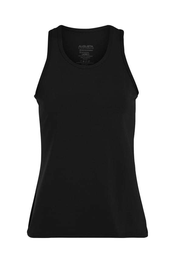 Augusta L Girls Poly/Spandex Solid Racerback Tank Black 1203