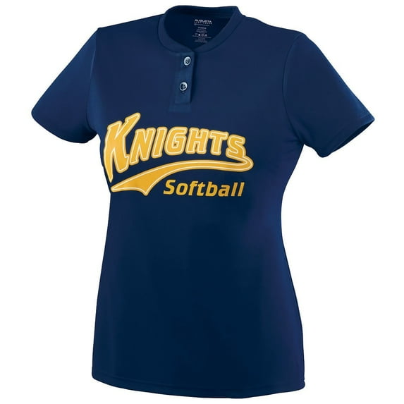 Augusta L Girls Wicking Two-Button Jersey Gold 1213