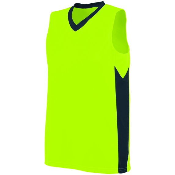 Augusta L Ladies Block Out Jersey Lime/Slate 1714