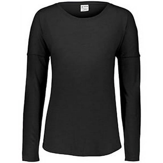Augusta Sportswear 3077.K94.L Ladies Lux Tri-Blend Long Sleeve T-Shirt, Black Heather - Large