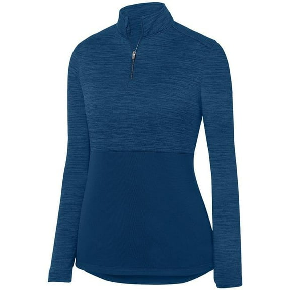 Augusta Sportswear 2909.065.L Ladies Shadow Tonal Heather 0.25 Zip Pullover, Navy - Large