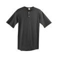 thumbnail image 1 of Augusta L Two-Button Baseball Jersey Black 580, 1 of 3