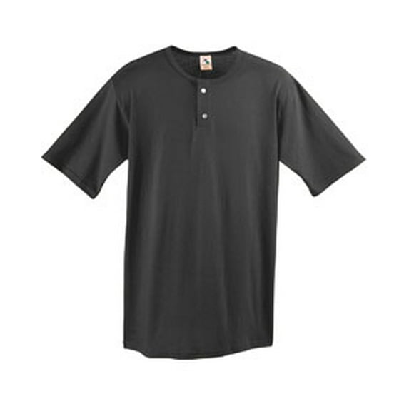 Augusta L Two-Button Baseball Jersey Black 580