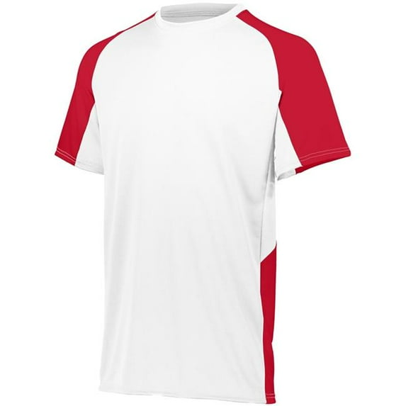 Augusta L Youth Cutter Jersey White/Red 1518
