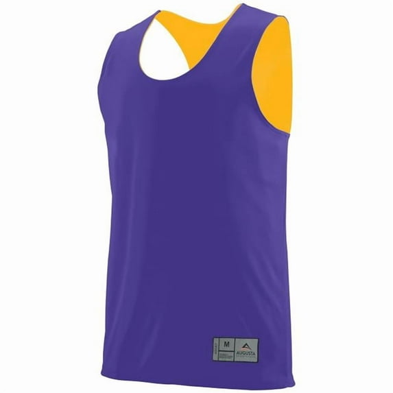 Augusta L Youth Reversible Wicking Tank Purple/Gold 149