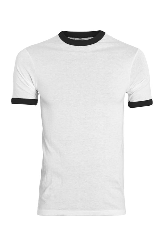 Augusta L Youth Ringer T-Shirt White/Black 711