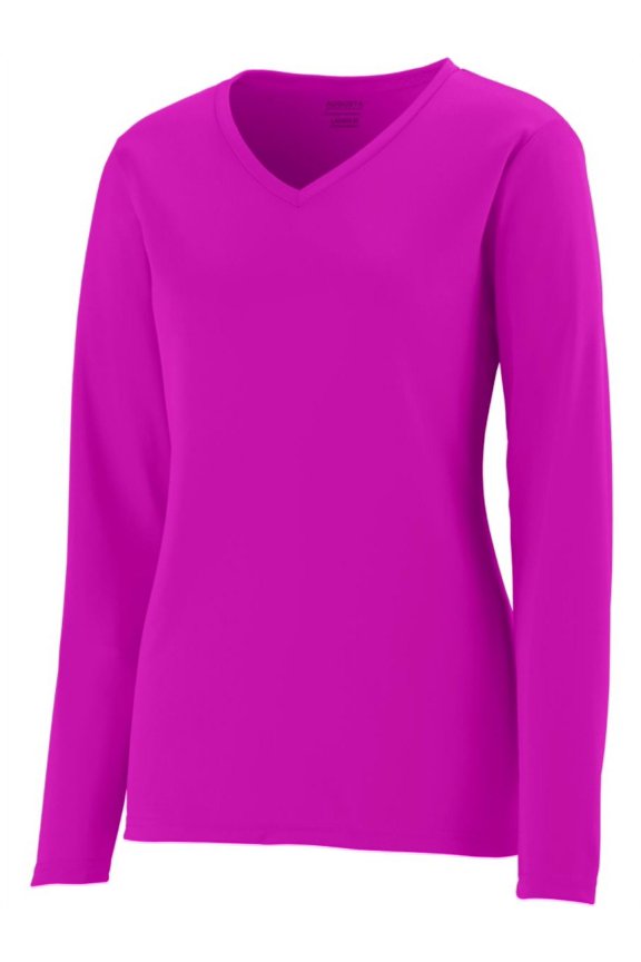 LADIES L/S WICKING T-SHIRT POWPK L