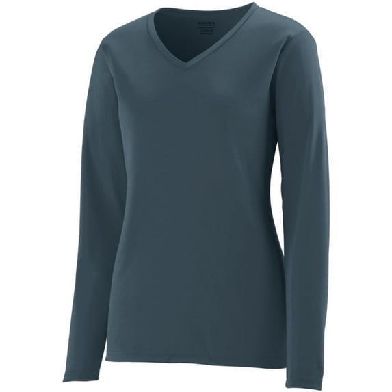 Augusta LADIES L/S WICKING T-SHIRT SLATE M
