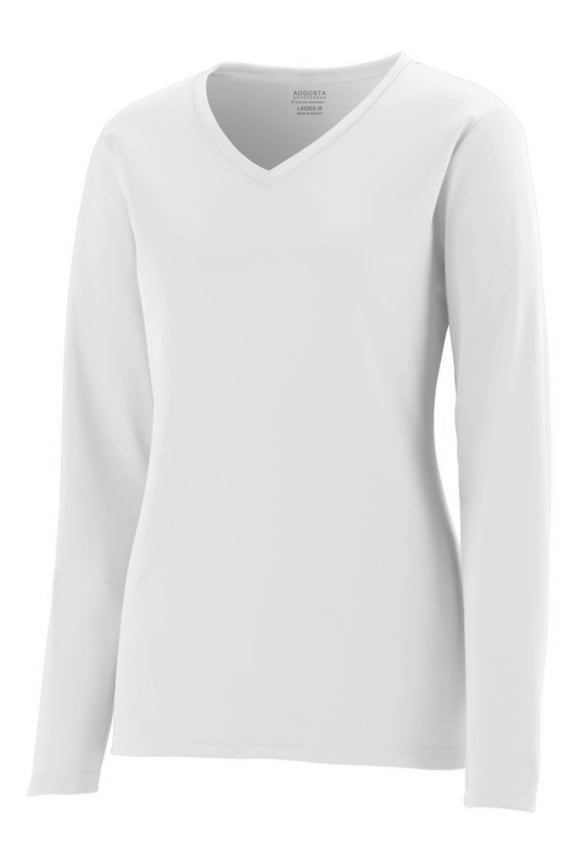 Augusta LADIES L/S WICKING T-SHIRT WHITE L
