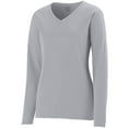 thumbnail image 1 of Augusta Ladies Long Sleeve Wicking T-Shirt 1788 Silver Grey Xl, 1 of 3