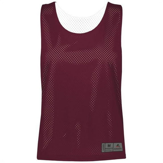 Augusta Ladies Mesh Reversible Pinnie 9719 Maroon/White 3Xl