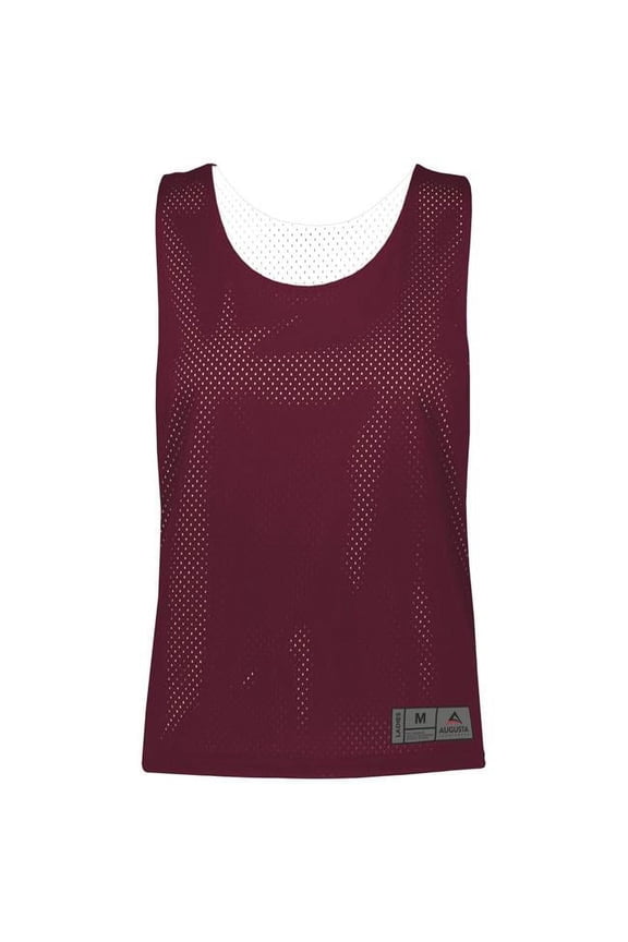 Augusta Ladies Mesh Reversible Pinnie 9719 Maroon/White 3Xl