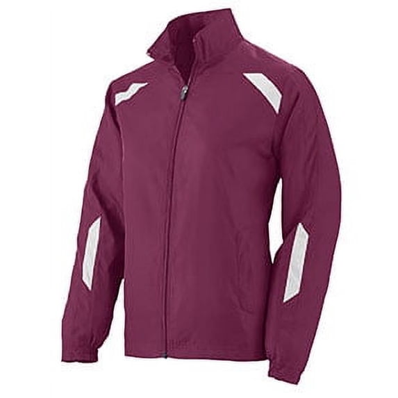 Augusta Ladies Water Resistant Micro Polyester Jacket - MAROON/ WHITE - S 3502