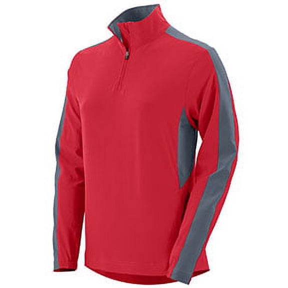 Augusta Ladies Water Resistant Poly/Span Half Zip Pullover - RED/ GRAPHITE - XL 3790