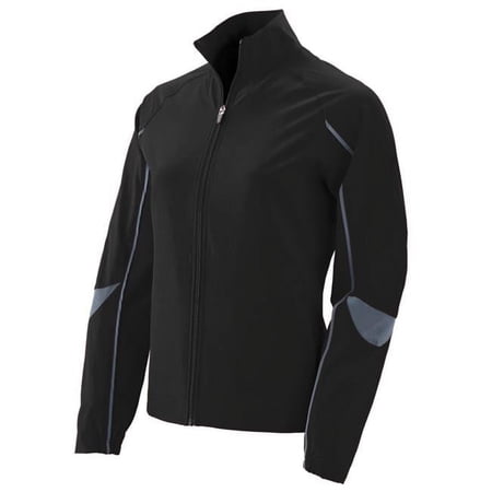 Augusta Ladies Water Resistant Poly/Span Jacket - BLACK/ GRAPHITE - XS 3782