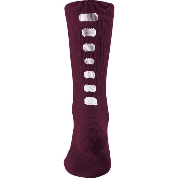 Augusta M Color Block Crew Socks Maroon/White 6091