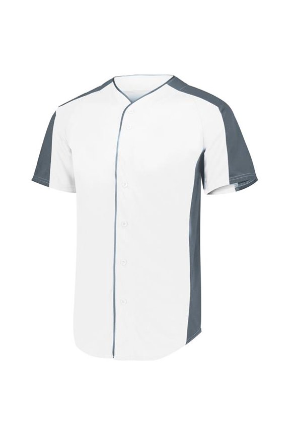 M Full-Button Baseball Jersey White/Graphite 1655