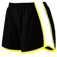 thumbnail image 1 of Augusta M Girls Pulse Team Shorts Black/White/Power Yellow 1266, 1 of 3