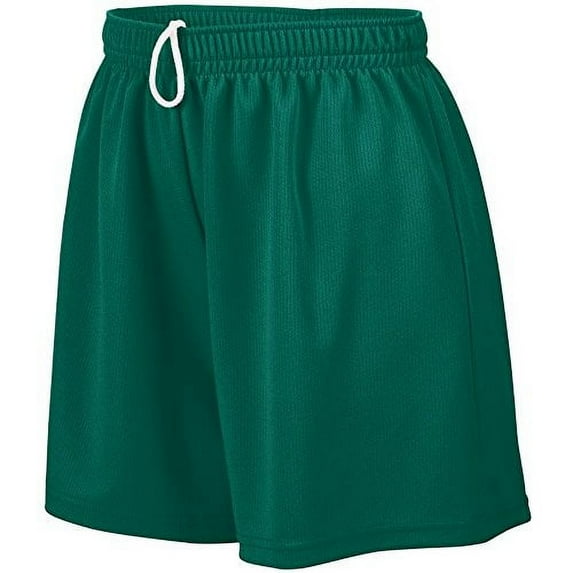 Augusta M Girls Wicking Mesh Shorts Dark Green 961
