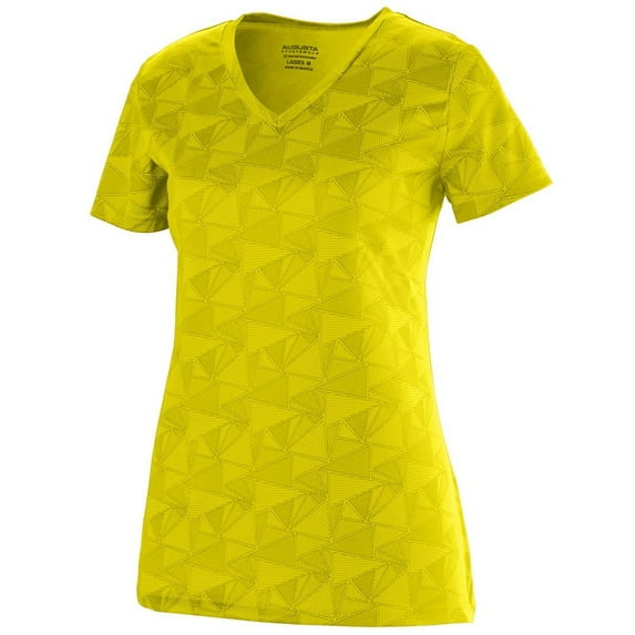 Augusta M Ladies Elevate Wicking T-Shirt Power Yellow/Black Print 1792
