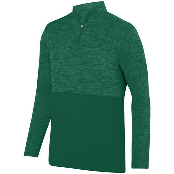 Augusta M Shadow Tonal Heather 1/4 Zip Pullover Dark Green 2908