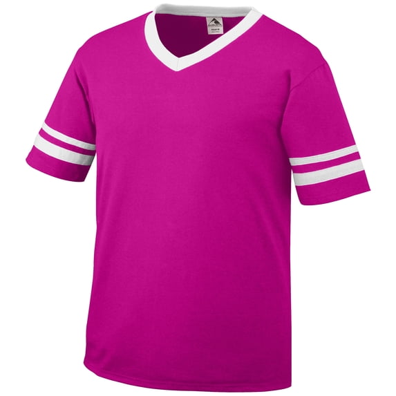 Augusta M Sleeve Stripe Jersey Power Pink/White 360