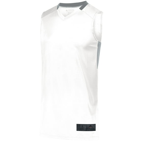 Augusta M Step-Back Basketball Jersey White/Silver 1730