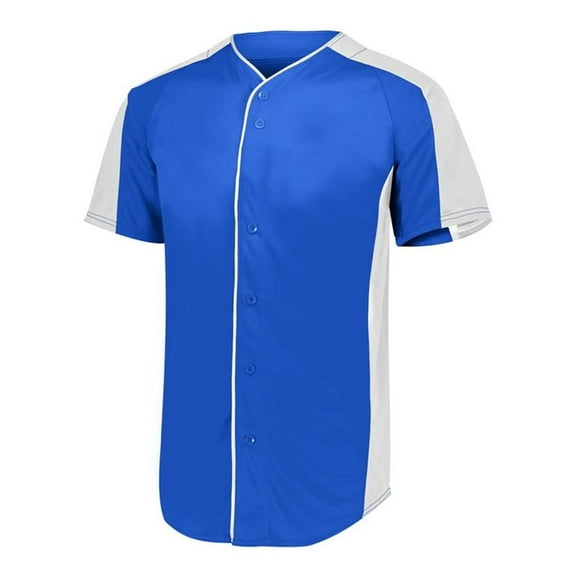 Augusta M Youth Full-Button Baseball Jersey Royal/White 1656