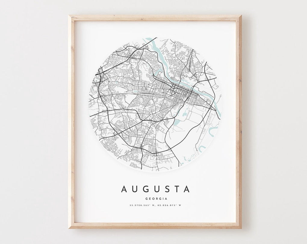 Augusta Map Print, Augusta Map Poster City Wall Art, Ga Road Map ...