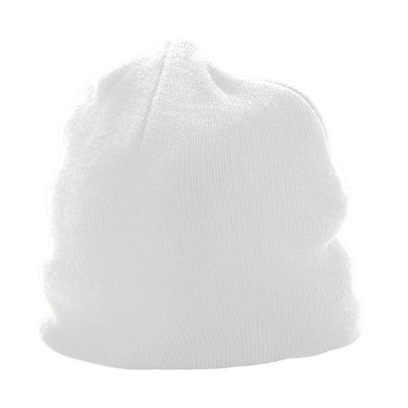Augusta Men's Close-Fitting Knit Beanie, White, One Size