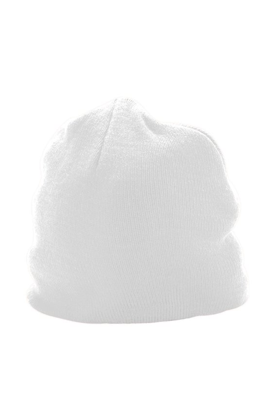 Augusta Men's Close-Fitting Knit Beanie, White, One Size