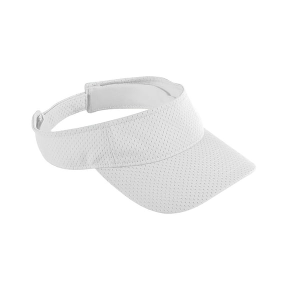 Augusta Men's Hook and Loop Closure Adjustable Visor, White, One Size