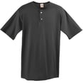thumbnail image 1 of Augusta Men's Two-Button Baseball Jersey, Black, XX-Large, 1 of 3